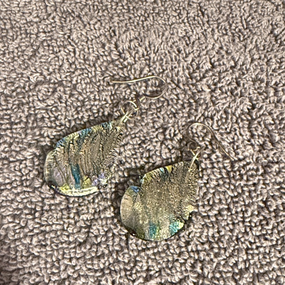 Elegant Multicolor Glass Teardrop Earrings